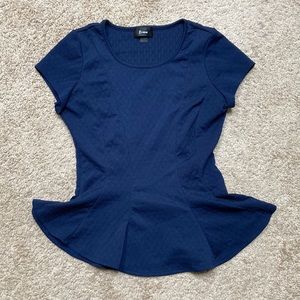 Navy Peplum Top